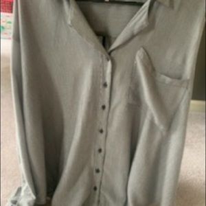 Beautiful black and white stripe cotton Baby doll shirt w/pleats Size~XS. NWOT